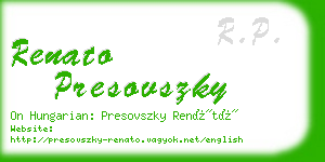 renato presovszky business card